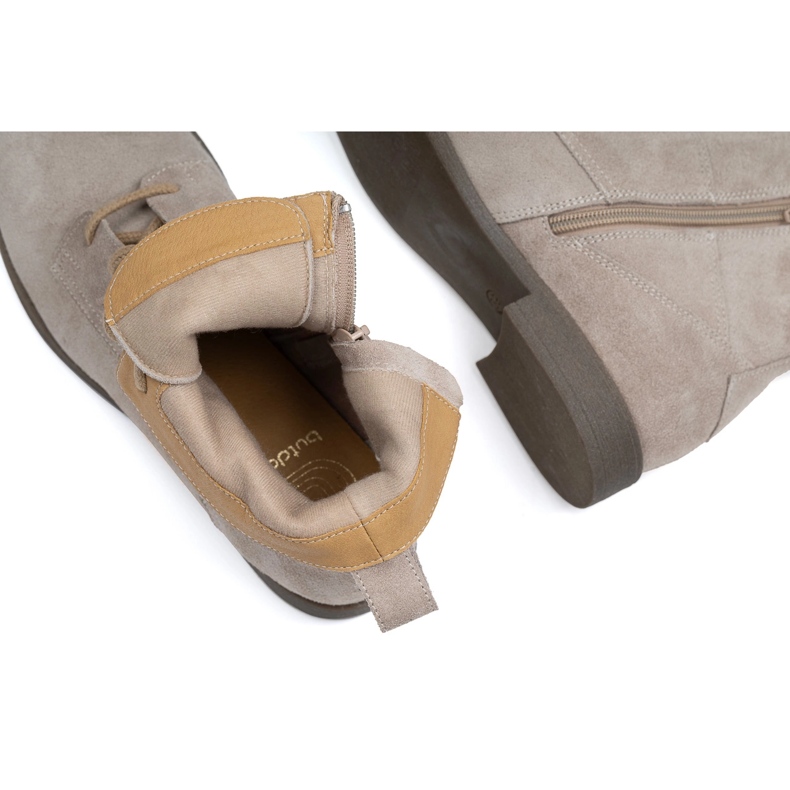 BUTDAM Naisten nahkaiset nauhasaappaat Trw, beige 1