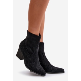 Cowboy-saappaat korkokenkiin, Eco Suede, Black Arabelline musta 1
