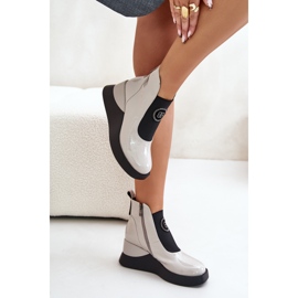 S.Barski Nahkasaappaat D&amp;A MR880-137 Vaaleanharmaa 2