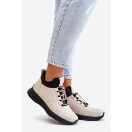 Eristetyt nahkaiset urheilukengät vetoketjulla Artiker 55C0038 beige 1