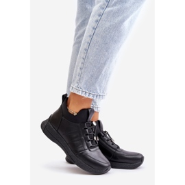 Eristetyt nahkaiset urheilukengät vetoketjulla Artiker 55C0041 musta 1