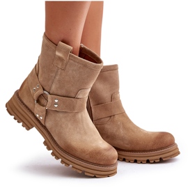 Naisten mokkanahkaiset saappaat Lewski 3610 beige 9