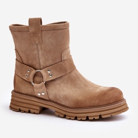 Naisten mokkanahkaiset saappaat Lewski 3610 beige 4