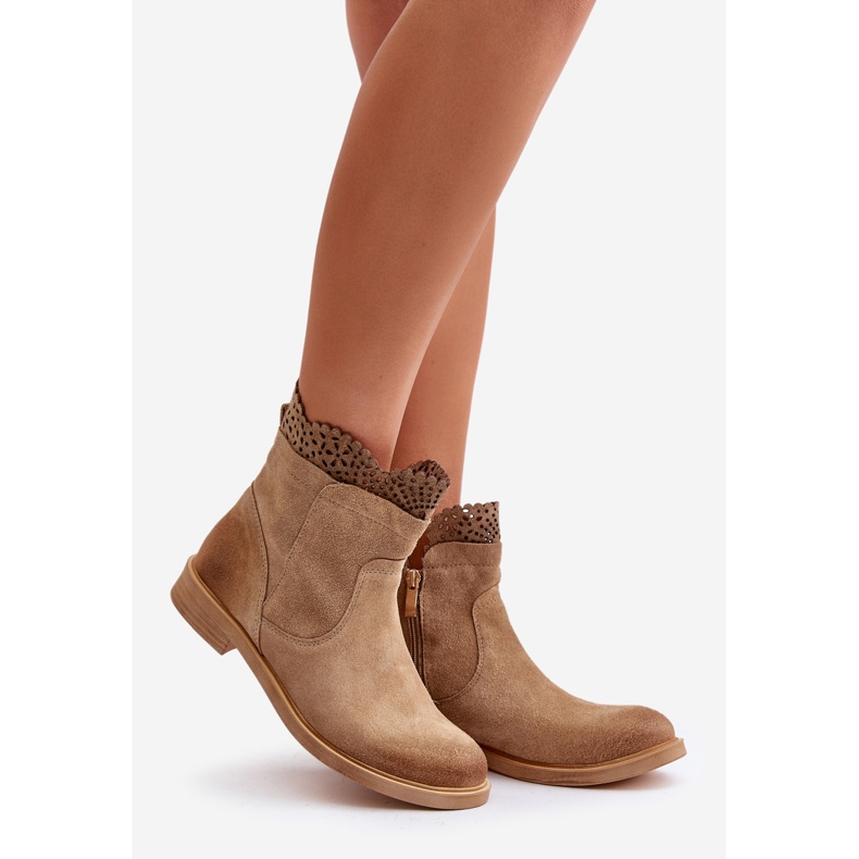 Lewski Shoes Naisten matalat saappaat Suede Lewski 3624 beige 1