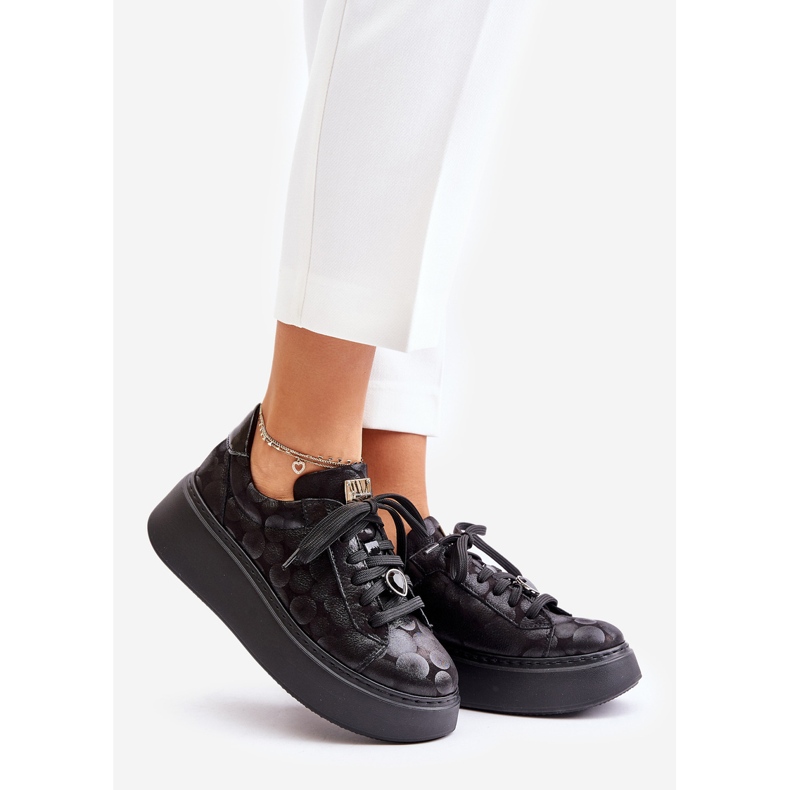 Nahkaiset urheilukengät alustalla Maciejka 06191-42 Musta 1