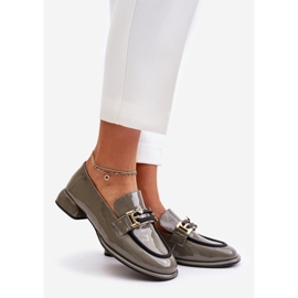 Lakatut naisten kengät lohkossa, jossa koristelu Artiker 55C0412 harmaa 1