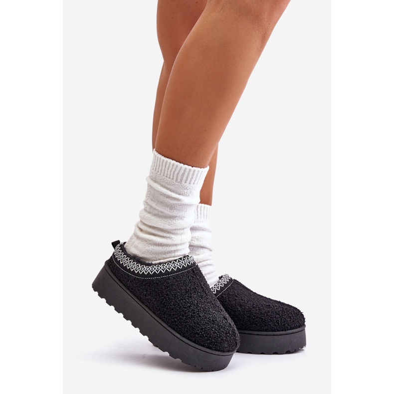 Naisten Platform-lumisaappaat, joissa on brodeeraus, musta Tirisa 1