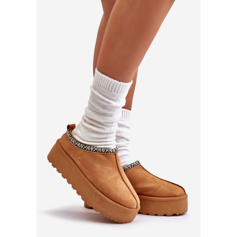 Naisten tossut, joissa on kirjonta Camel Neroma beige 1