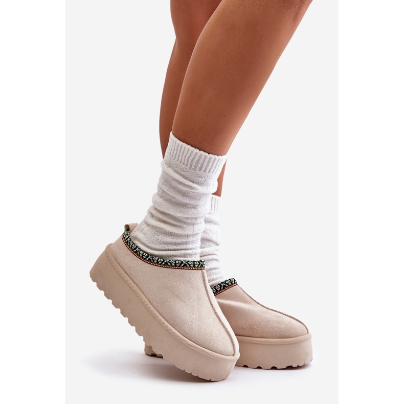 Naisten tossut, joissa on kirjonta, vaalea beige Neroma 1