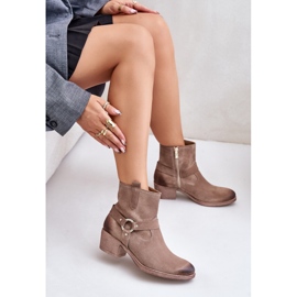Zazoo 60477 mokkanahkaiset, eristetyt korkokengät, beige 6