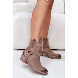 Zazoo 60477 mokkanahkaiset, eristetyt korkokengät, beige 2
