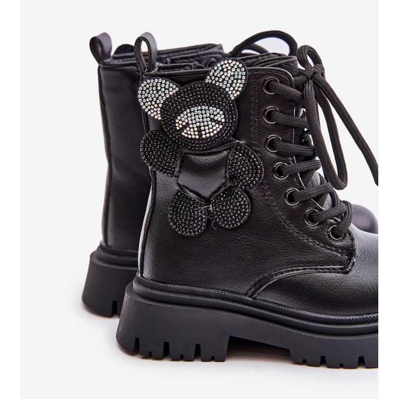 Eristetyt tyttöjen nilkkurit, joissa on nalle ja vetoketju, Black Relobia musta 1