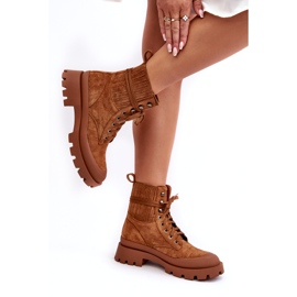 Eristetyt saappaat Naisten pitsi -naisten kameli ruskea 3