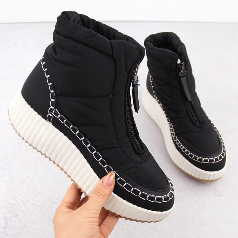 Naisten lumikengät vetoketjulla, musta Potocki Z24-72300 1