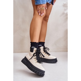 Naisten eristetyt Trapper-nilkkurit Platform Beige Jelenia 2