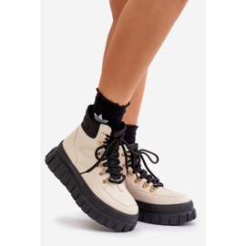 Naisten eristetyt Trapper-nilkkurit Platform Beige Jelenia 1