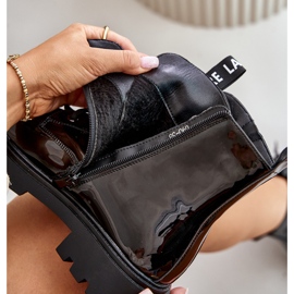 Naisten patenttityöntekijän saappaat, eristetty, kirjoituksella, musta, Zinfrey 2