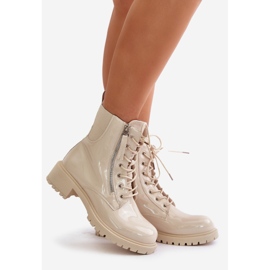 Patenttityöntekijän saappaat vetoketjulla, eristetty beige Ravanthia 1