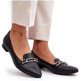 Zazoo 2885 Naisten nahkaballeriinit koristeella musta 4