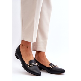 Zazoo 2885 Naisten nahkaballeriinit koristeella musta 2