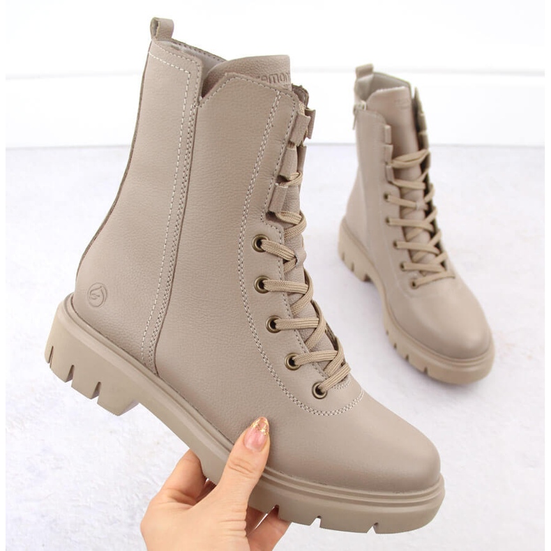 Naisten eristetty nahkatyöläisten beige Remonte D1W76-20 1