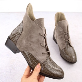 Naisten kiiltonahkaiset nilkkurit, beige, Potocki 12498 1