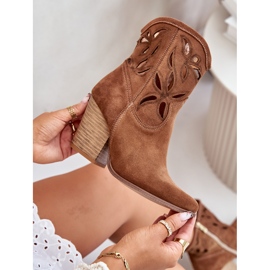 Lewski Shoes Mokkanahkaiset cowboysaappaat, joissa harjakattoinen kuvio Lewski 3612 Ruskea beige 2