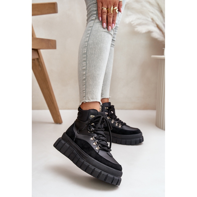 Naisten eristetyt Trapper-nilkkurit Black Jelenia Platformilla musta 2