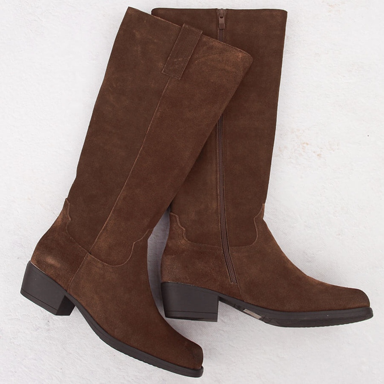 Ruskeat nahkaiset naisten cowboy-saappaat valmistajalta Sergio Leone KZ268 2