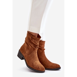 Camel Zinanya -eristetyt naisten saappaat, joissa on ryppyinen matala kantapää ruskea 1