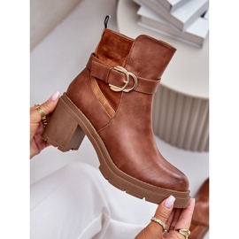 Naisten korkeakorkoiset saappaat eristetyllä Camel Inabelle -vetoketjulla ruskea 2