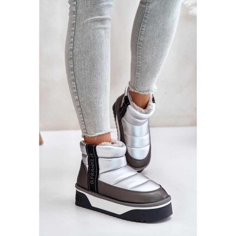 Matalalumiset saappaat paksulla pohjalla D.Franklin DFSH371010 hopea harmaa 2