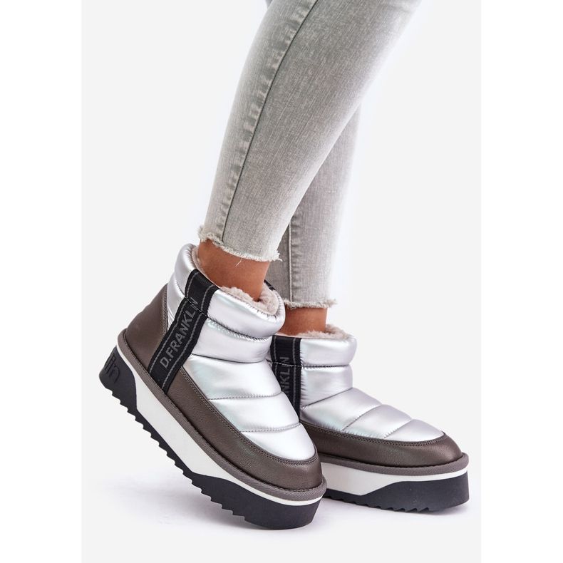 Matalalumiset saappaat paksulla pohjalla D.Franklin DFSH371010 hopea harmaa 1