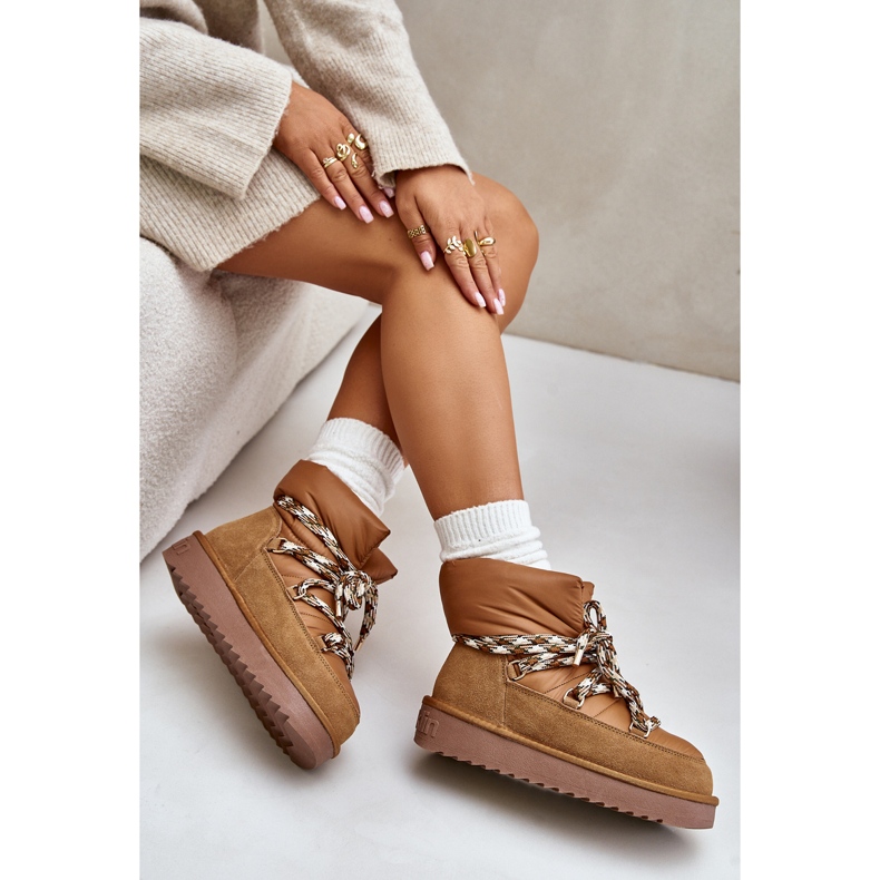 Naisten mokkanahkaiset lumisaappaat, joissa paksu nauha D.Franklin DFSH375003 Ruskea 2