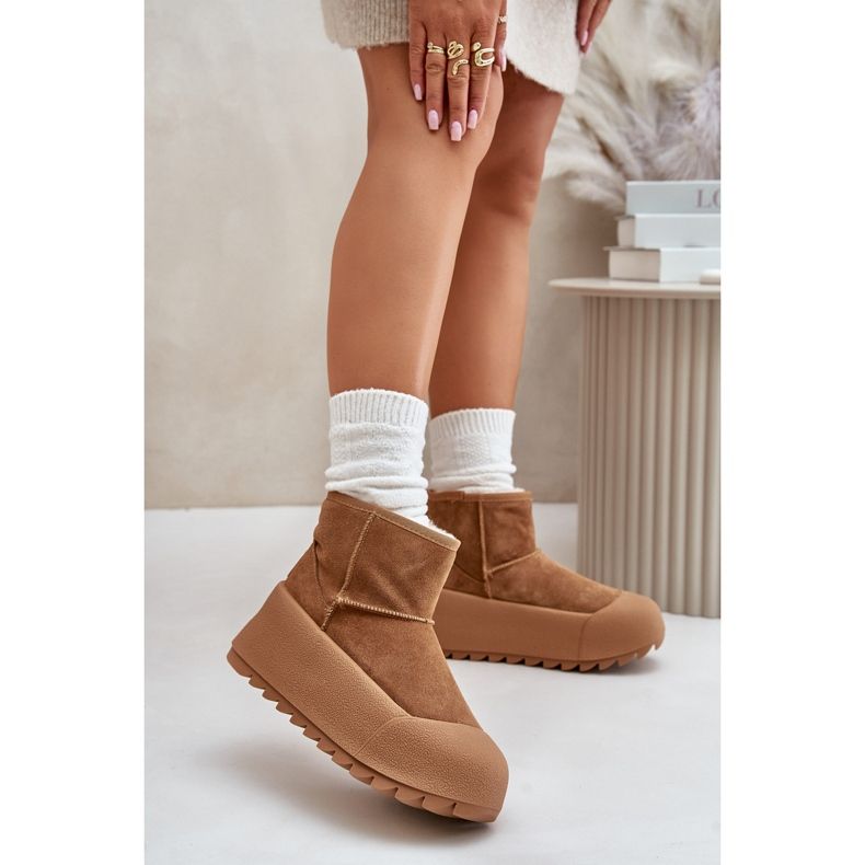 Eristetyt mokkanahkaiset lumisaappaat Big Star -alustalla OO274A212 Ruskea 2