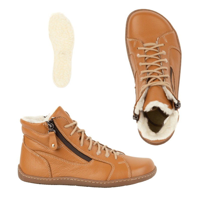 Olivier Naisten minimalistiset avojaloin nahkaiset talvikengät 1261 punainen oranssi 2