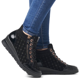 Rieker Naisten nahkaiset saappaat, patentti Remonte R0773-04 musta 1