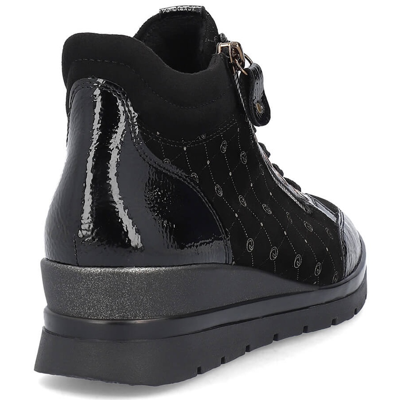 Rieker Naisten nahkaiset saappaat, patentti Remonte R0773-04 musta 2