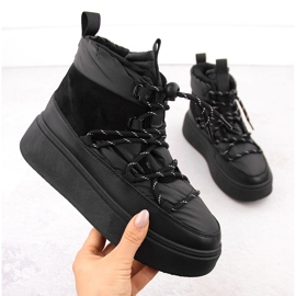 Naisten lumikengät alustalla, musta Potocki 72302 1