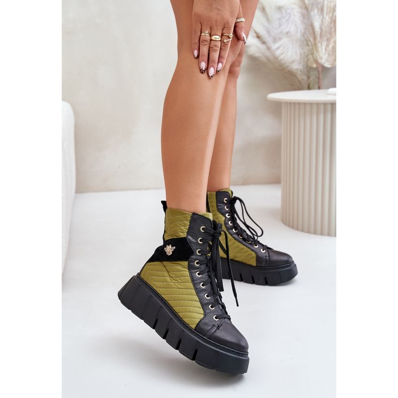 Nahkaiset nilkkurit alustalla Maciejka 06751-01 Musta 2