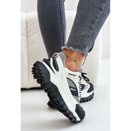 Naisten nahkalenkkarit Big Star Platformilla OO274A220 HI-POLY System valkoinen ja musta 2