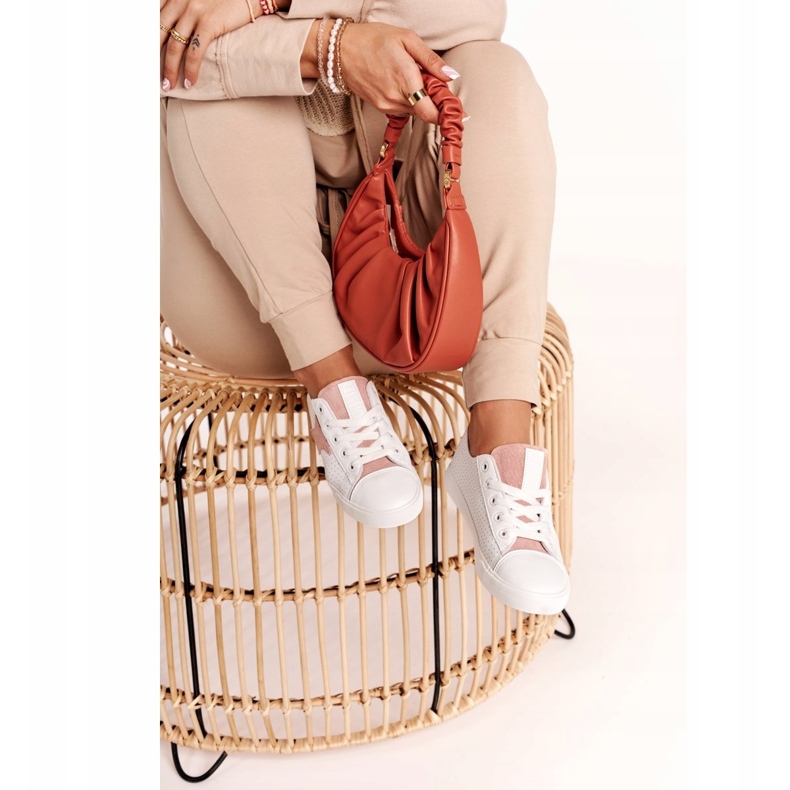 Big Star Naisten lenkkarit, joissa on tähti iso tähti DD274691 valkoinen ja vaaleanpunainen 3