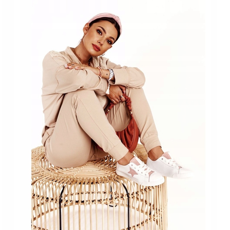 Big Star Naisten lenkkarit, joissa on tähti iso tähti DD274691 valkoinen ja vaaleanpunainen 4