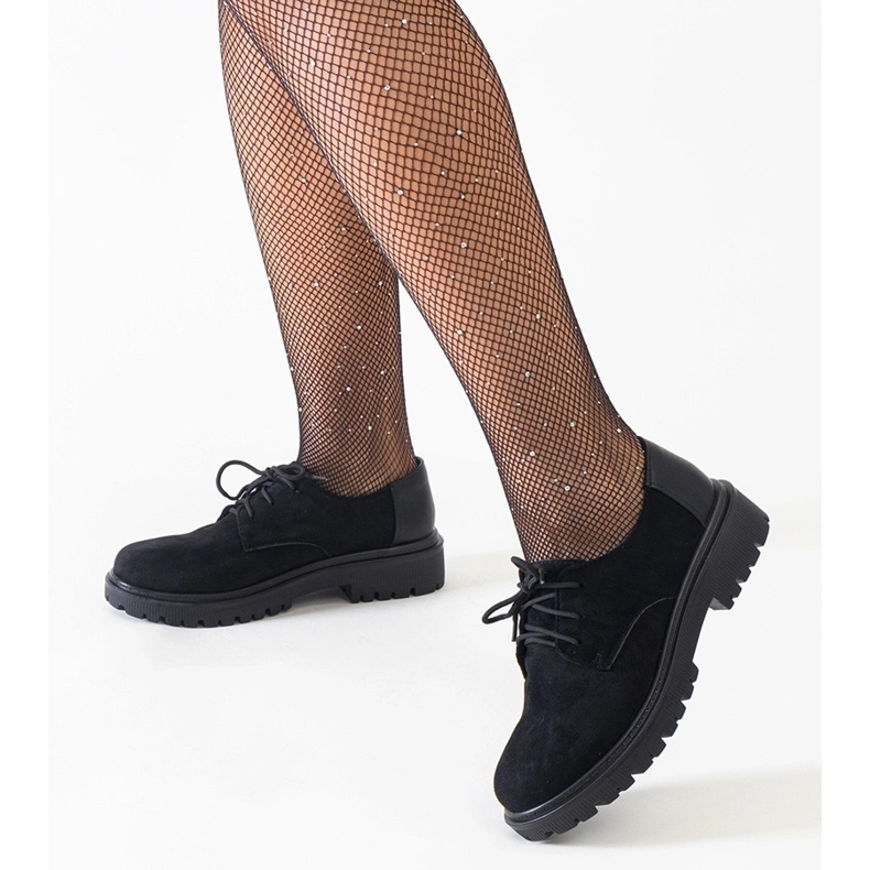 Mustat vapaa-ajan nauhakengät Kalilan eko-mokkanahkaa 1