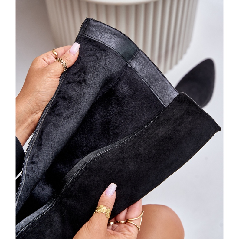 Naisten Eco Suede -korkokengät, lämmin Vinceza 16473 musta 2