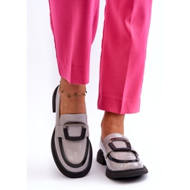 Vinceza naisten kiiltonahkaiset mokasiinit, harmaa 6