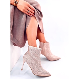 Korkeakorkoiset nilkkurit Demish Champagnen kristalleilla vaaleanpunainen 7