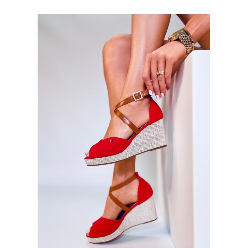 Berna Red avokärkisandaalit - Inello punainen 1