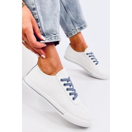 Costier Vaaleansiniset naisten harjakattoiset lenkkarit - Inello valkoinen 1