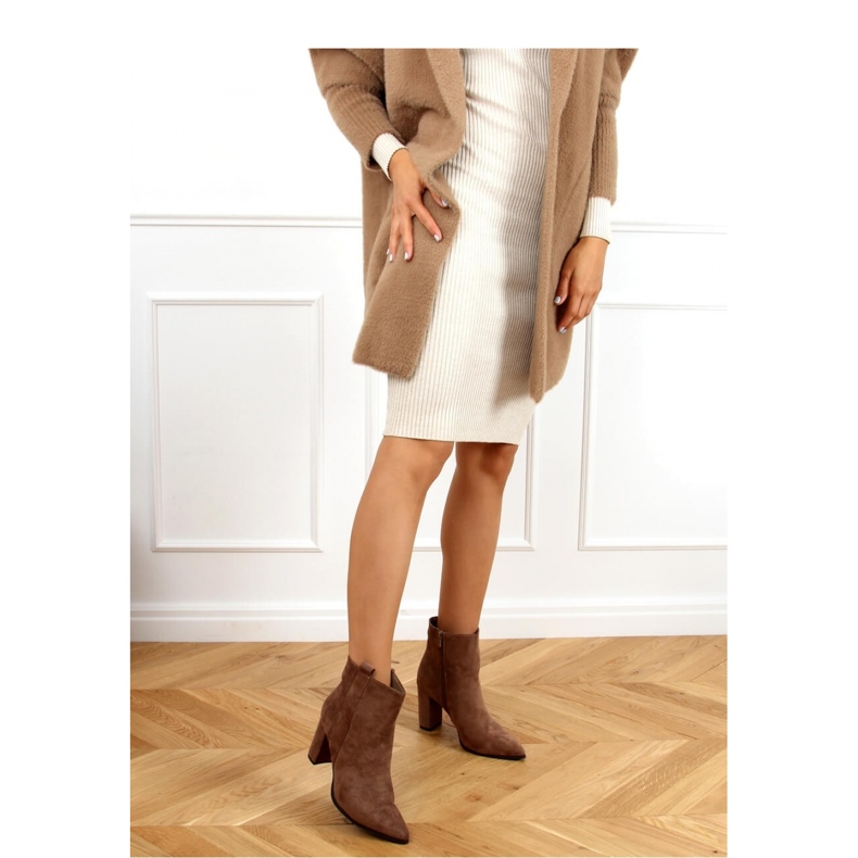 Klassiset tummanbeigit korkeakorkoiset nilkkurit RB106P Khaki - Inello beige 2